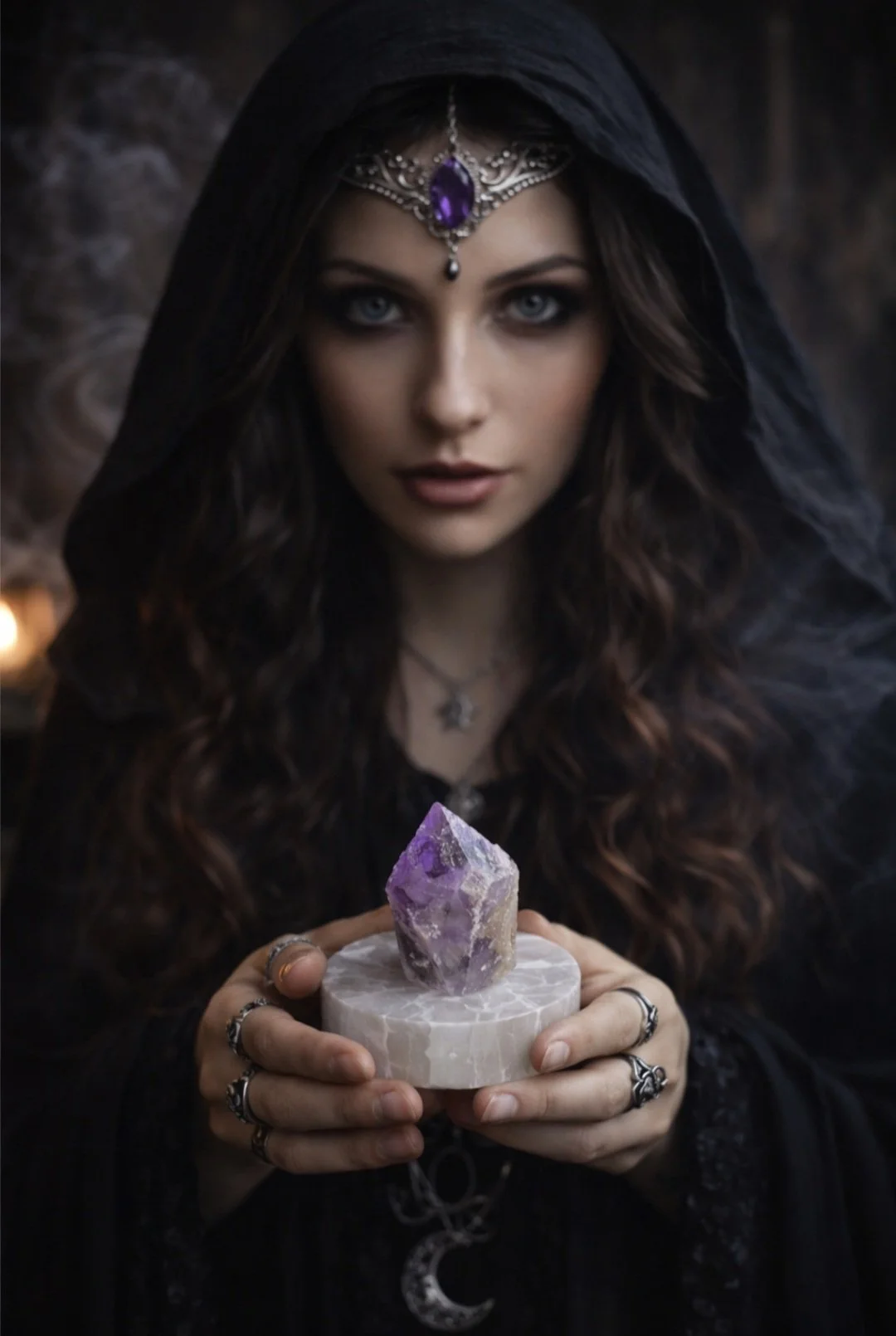 Amethyst on Selenite Plate💜✨