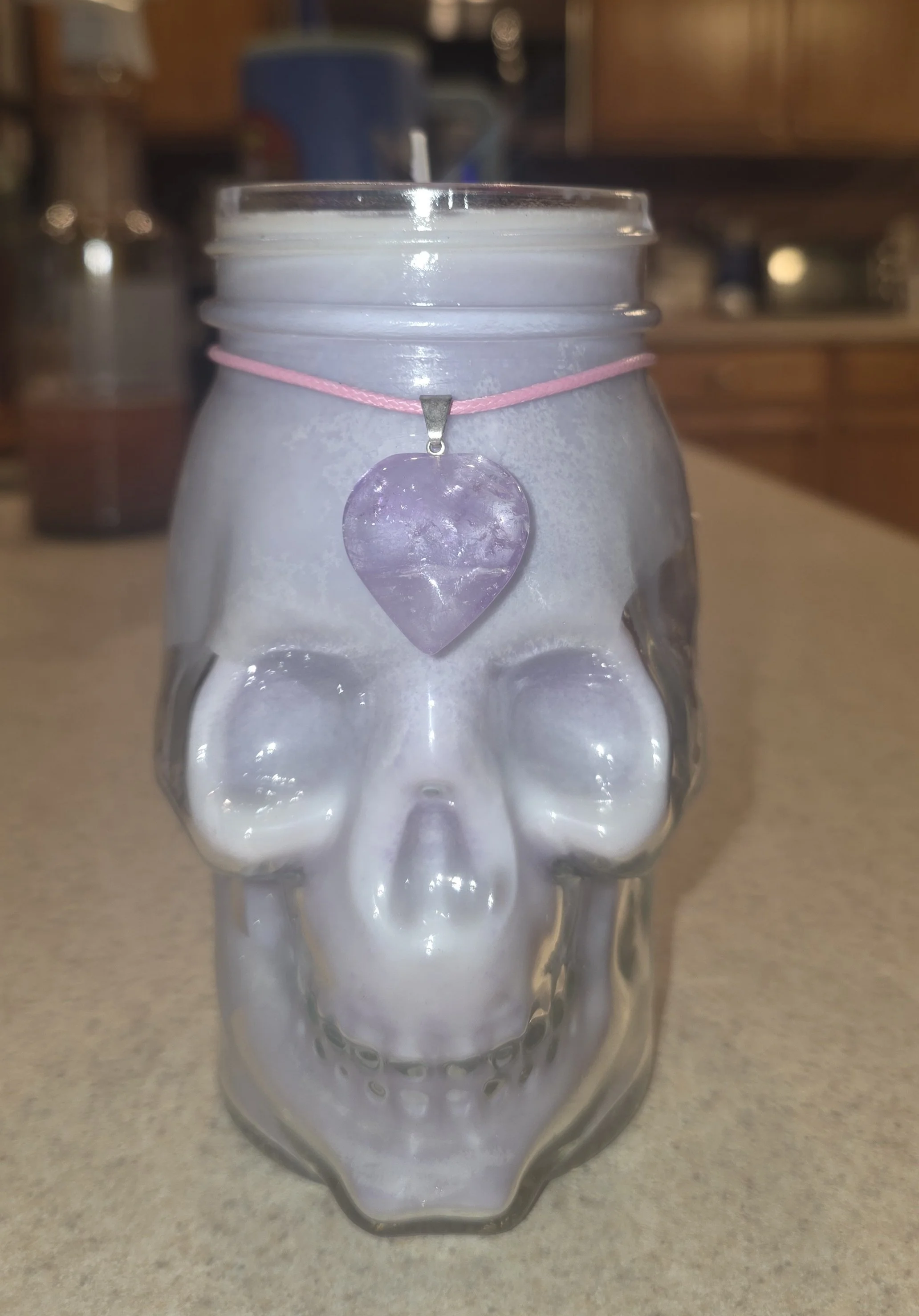 lavendar skull on counter.jpg
