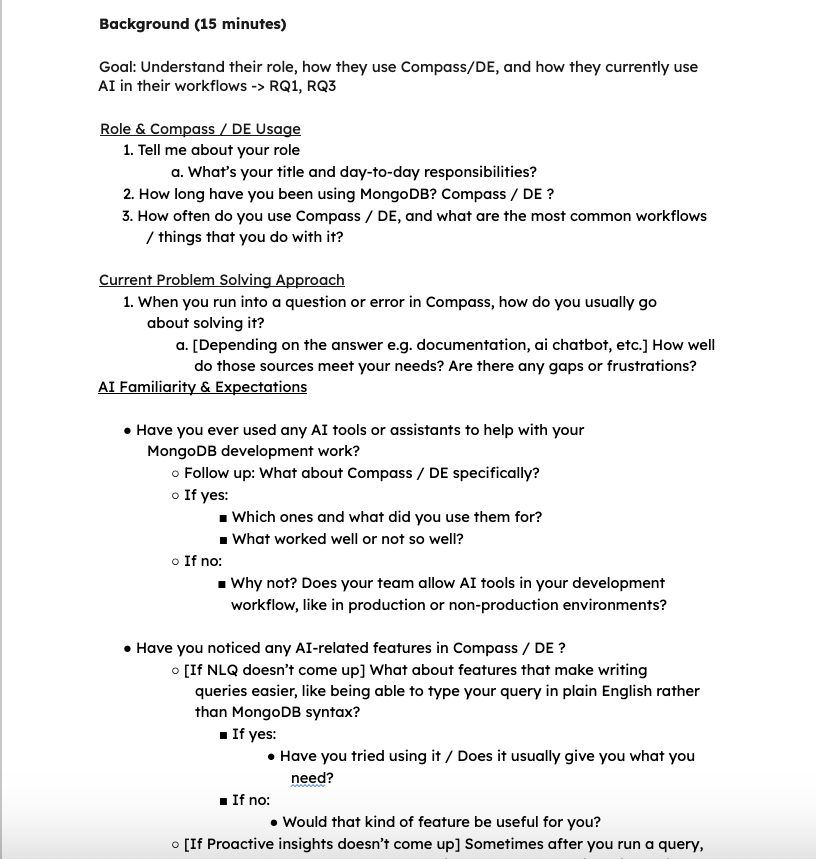 Snippets of Interview Guide