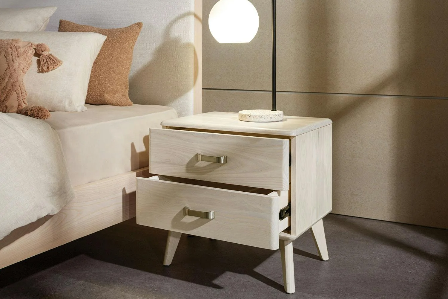 Woodpecker Furniture Melba 2 Drawer Bed Side Table