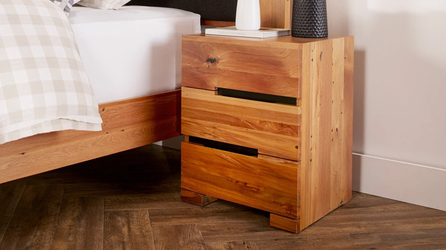 Nelson 3 Drawer Bedside Table
