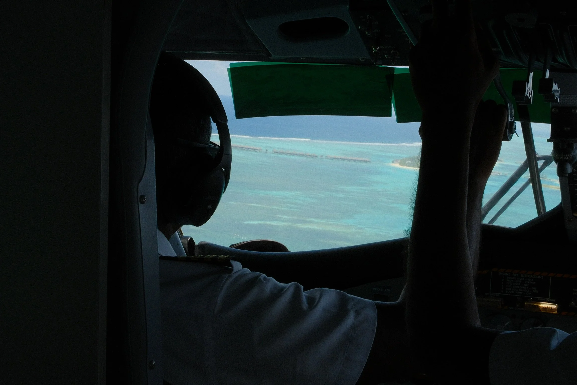 Seaplane cockpit view in the Maldives | Matt and Wahyu Travel
