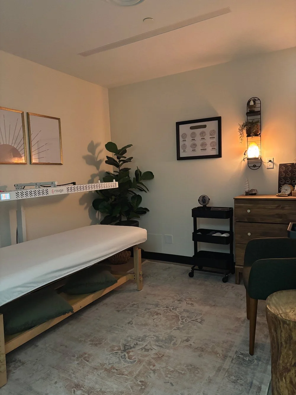 red light therapy room holm collective lacombe