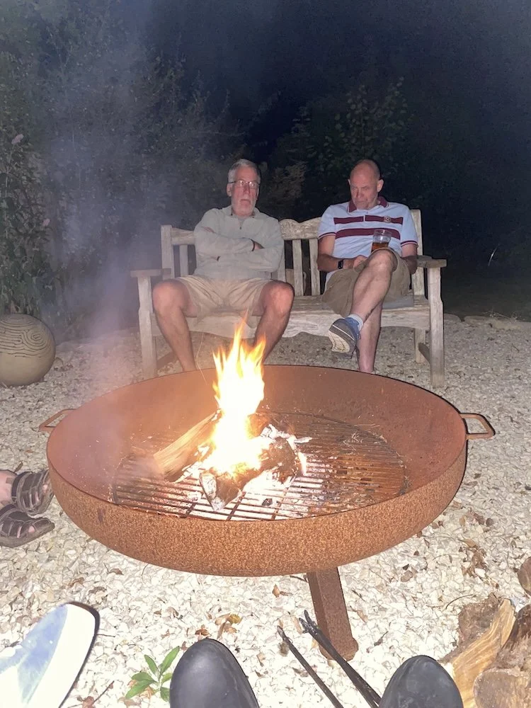 The fire pit in action - great on a starry summer night