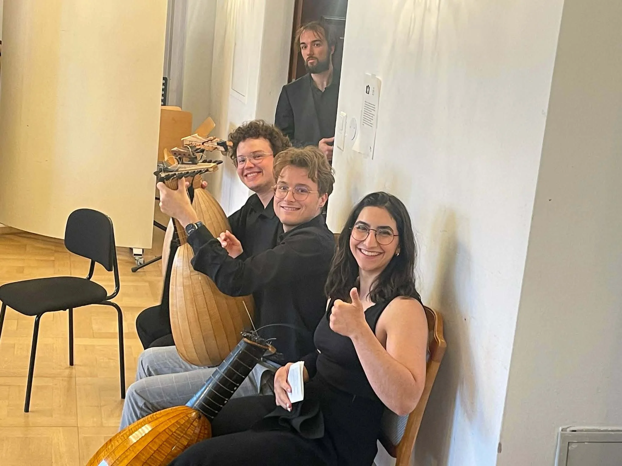 Leon Ravnikar and his colleagues at lute concert