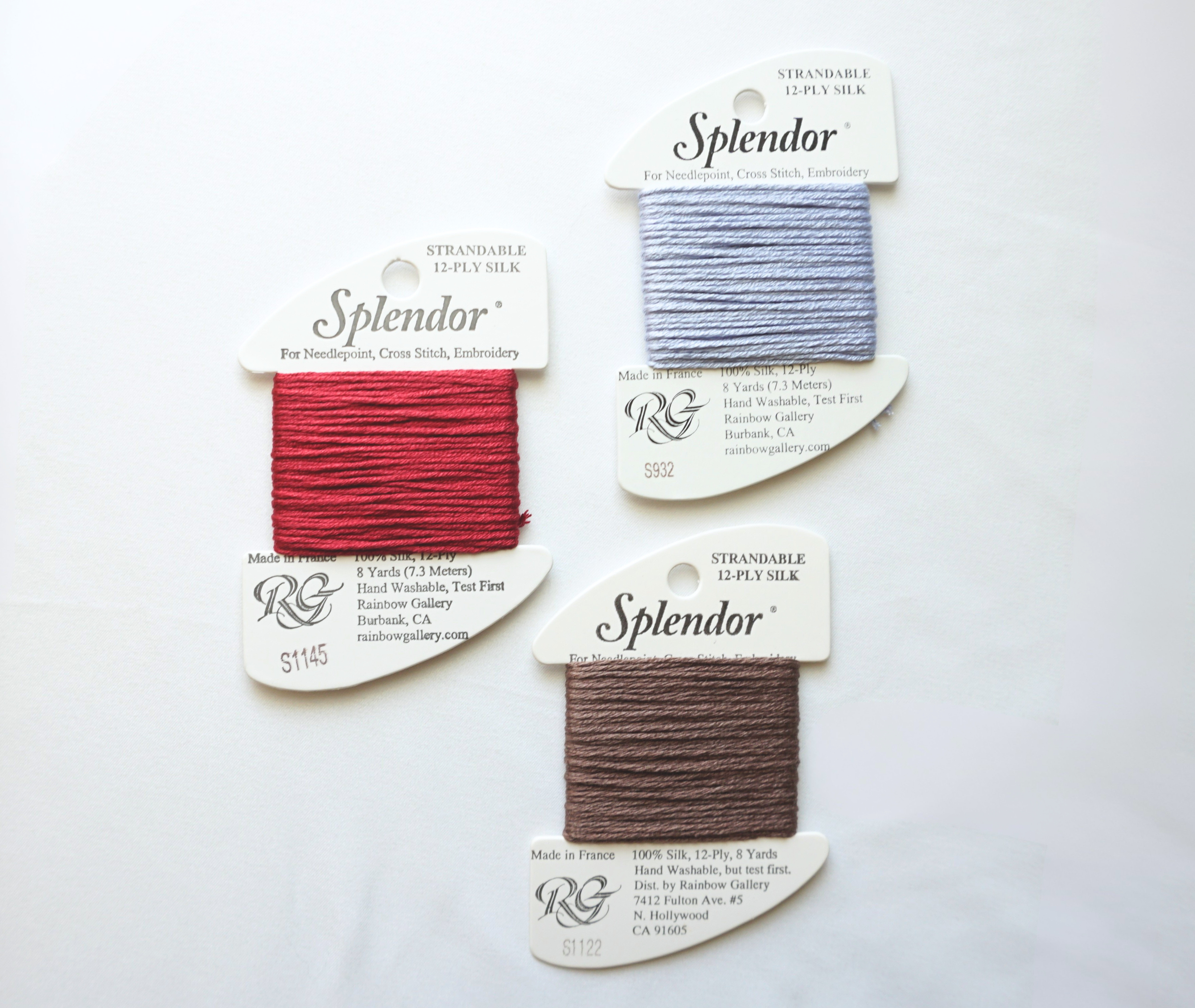 Splendor: 18 & 13 Mesh, 8 yards | A 12-ply silk composed of three 4-ply bundles in 340 colors!. Use one bundle for 18 mesh and two for 13.