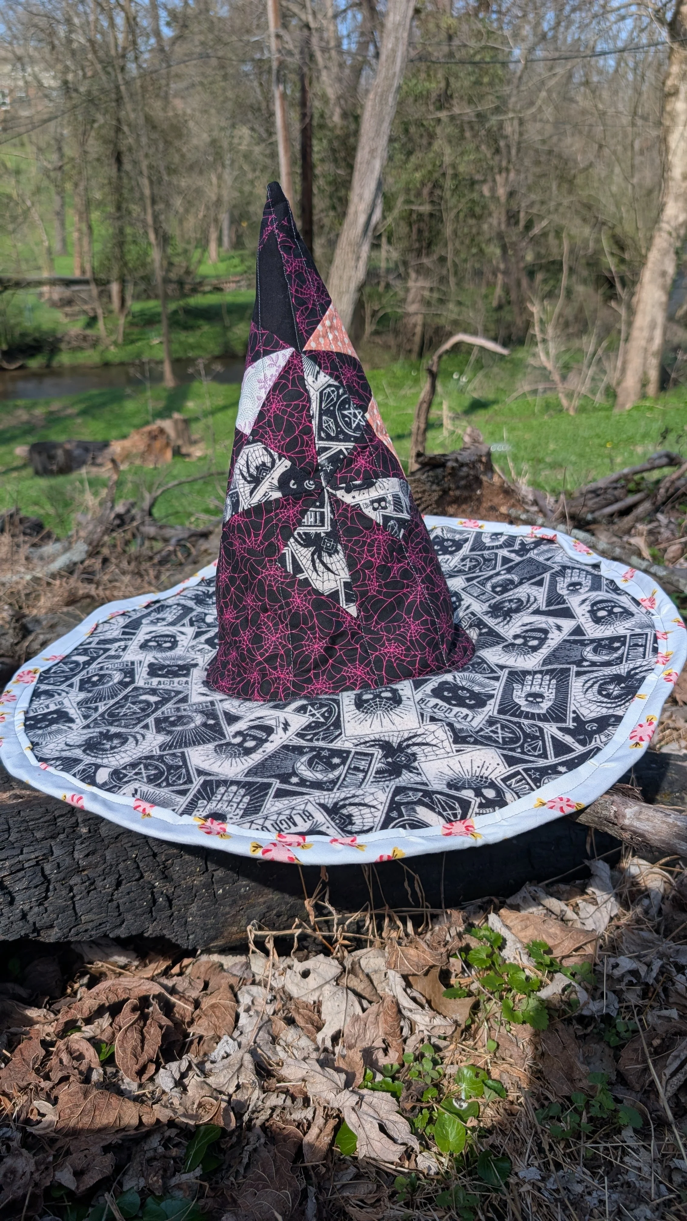 Spooky Pastel Quilted Witch Hat - Adult Size