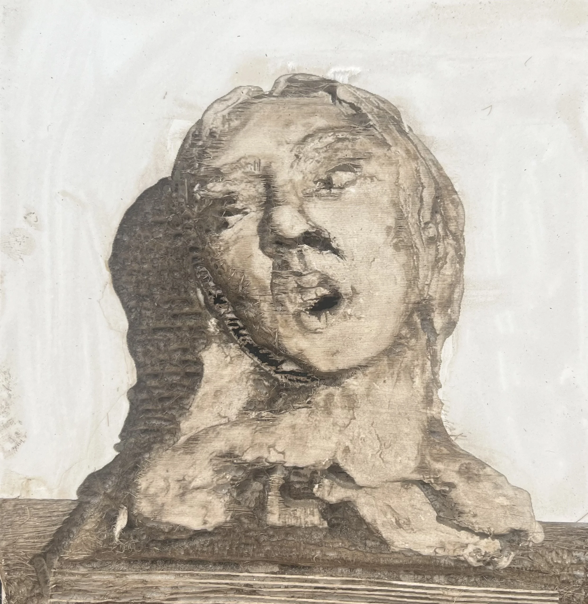 laser cut on foam board, from ceramic sculpture. visceral texture