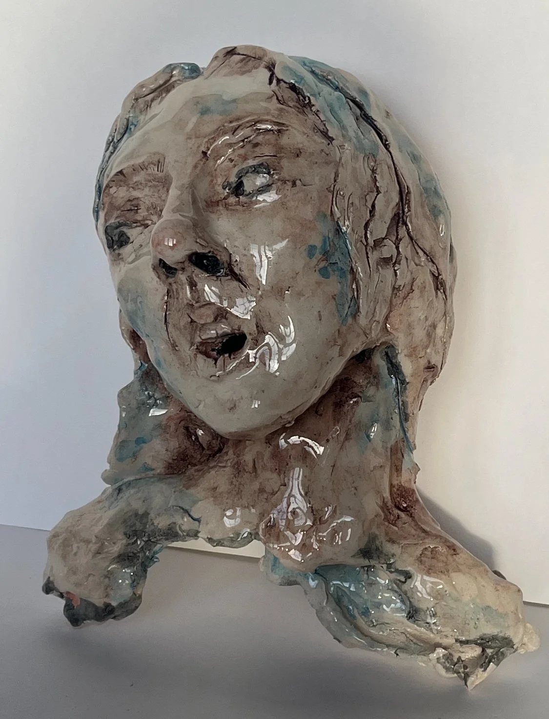 expressive ceramic sculpture portrait
