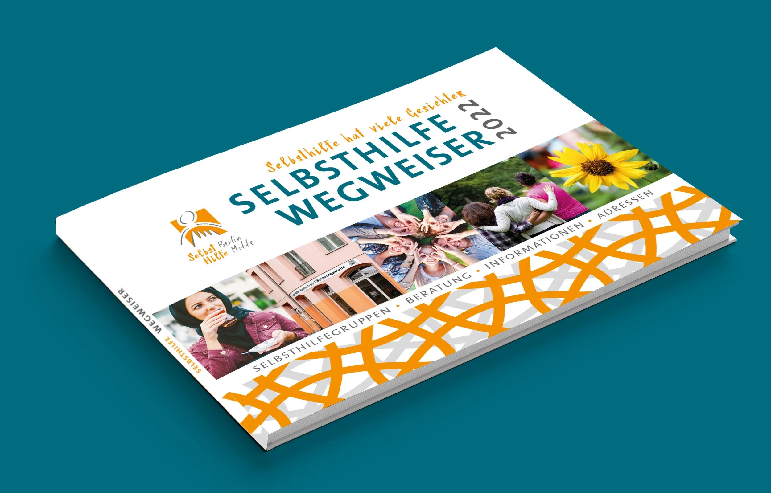 Broschüren-Gestaltung 'Selbsthilfe Wegweiser' für die Selbsthilfe Berlin / StadtRand gGmbH