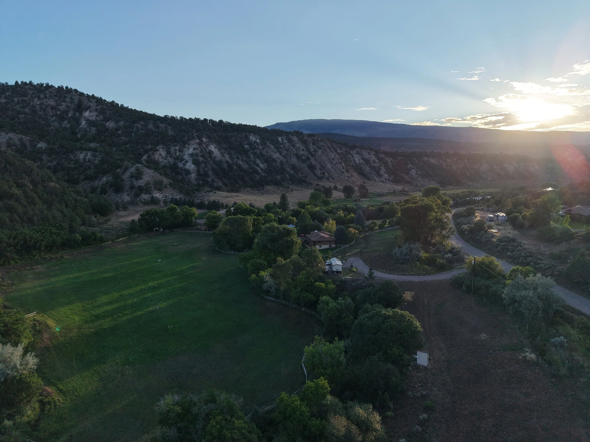 Pasture and forested hillside site for a new guest house and custom home by Limen in Carbondale, Roaring Fork Valley, Garfield County, Colorado