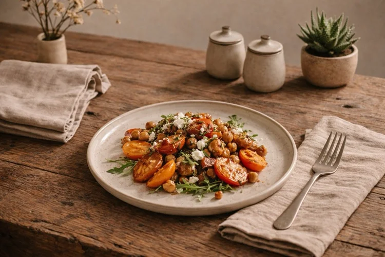 Healthy dish on neutral table