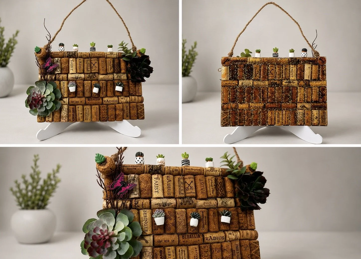 Resin & Cork Art Peg Board (Succulent)
