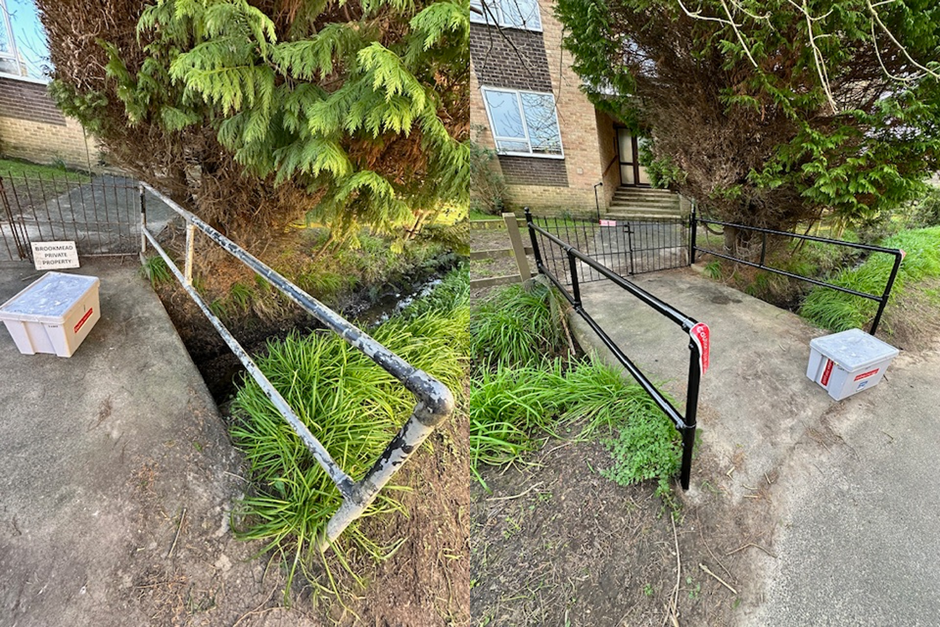 repainted external railings for block of flats