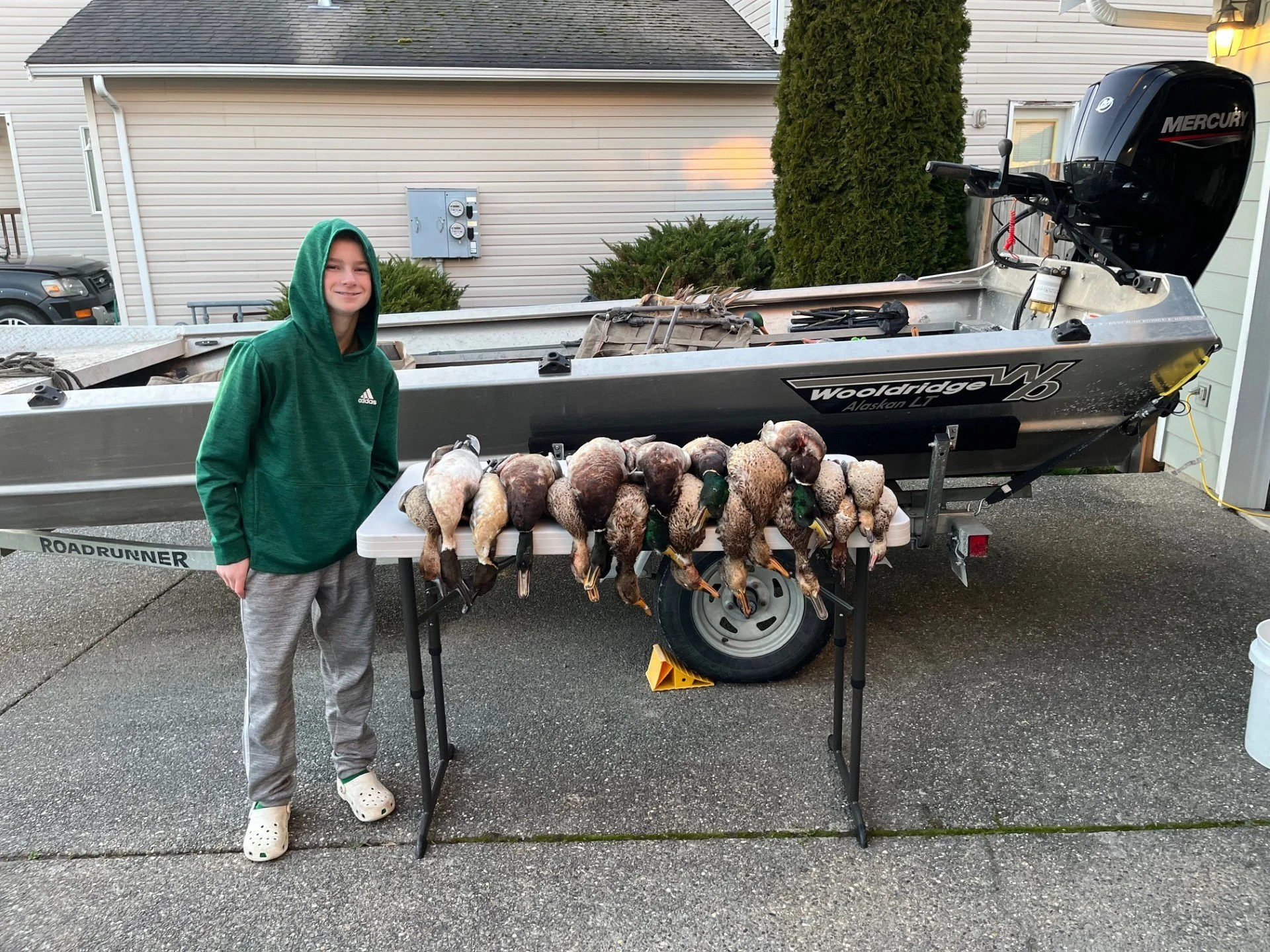 A pile of ducks from a great waterfowl hunting weekend on the Skagit River.  Guided duck hunting trips available for 2026.