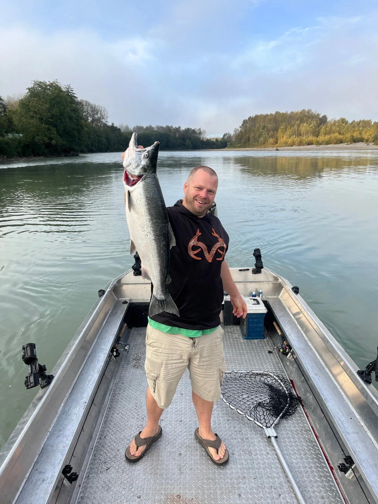 Fishing for coho (silvers) on the Skagit River.  What a great salmon fishing trip.