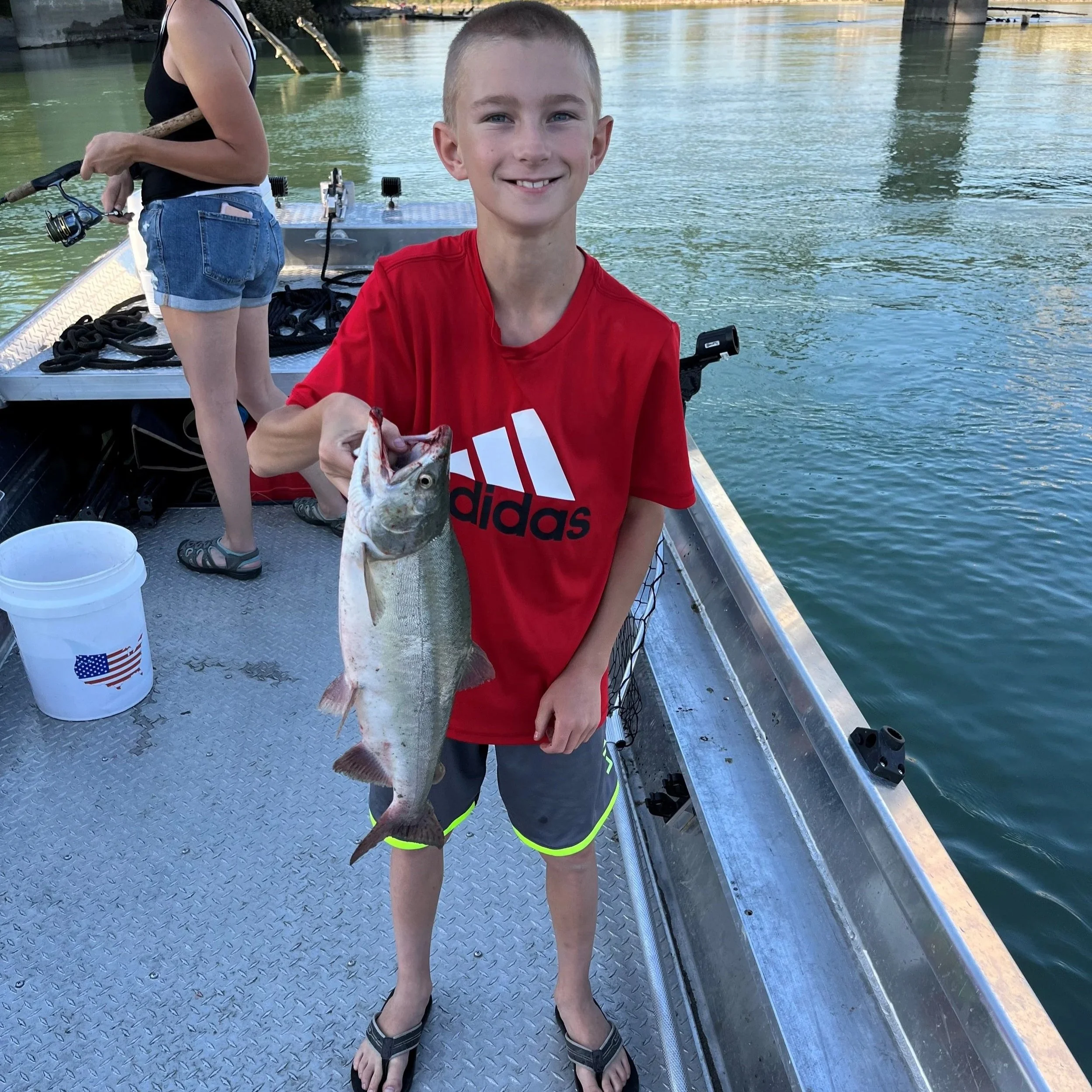Salmon fishing success on the Skagit River.  Guided salmon fishing trips on the Skagit River are available.