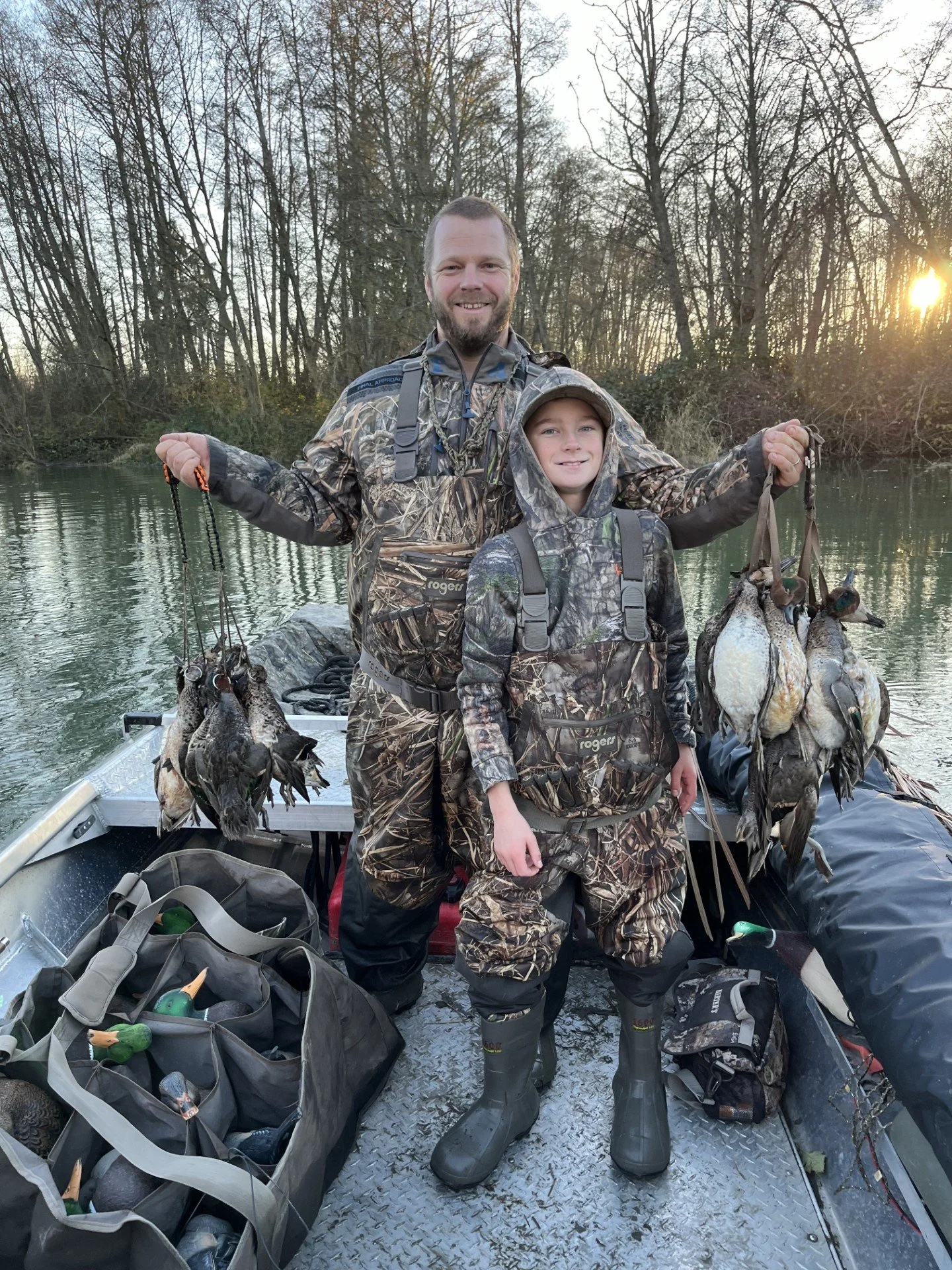 Waterfowl hunting trip with a pile of ducks on the Skagit River.  What to hope for on a productive guided duck hunt with me.