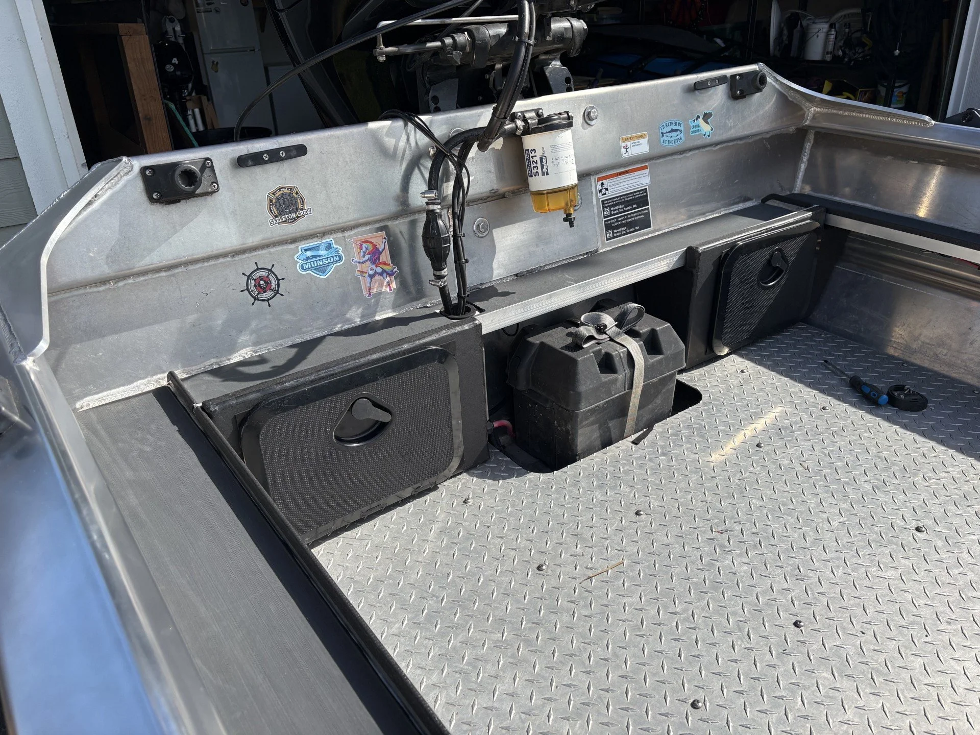 Storage lockers fabricated and welded out of black 1/4" marine grade HDPE sheet.