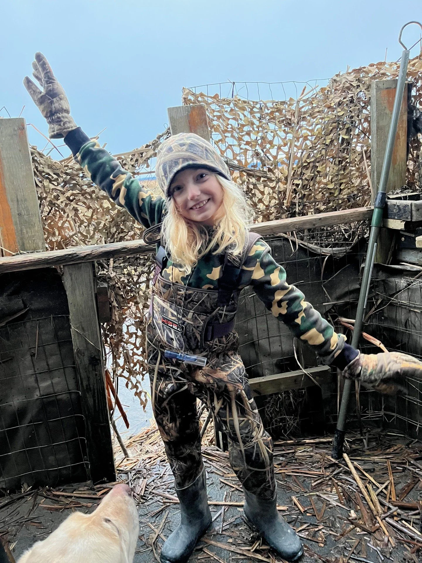 Dancing to bring in the birds on a duck hunting trip in Skagit Valley.