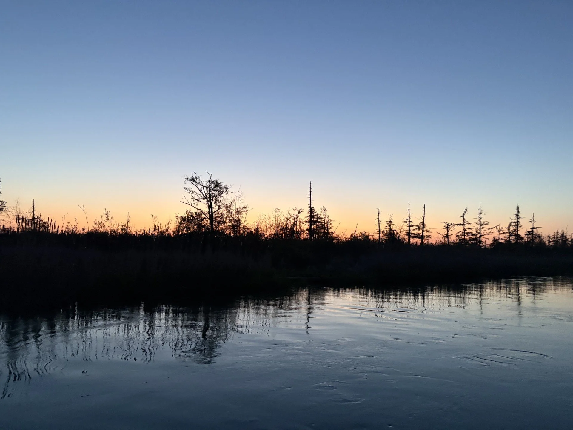 An evening sunset on the Skagit River.