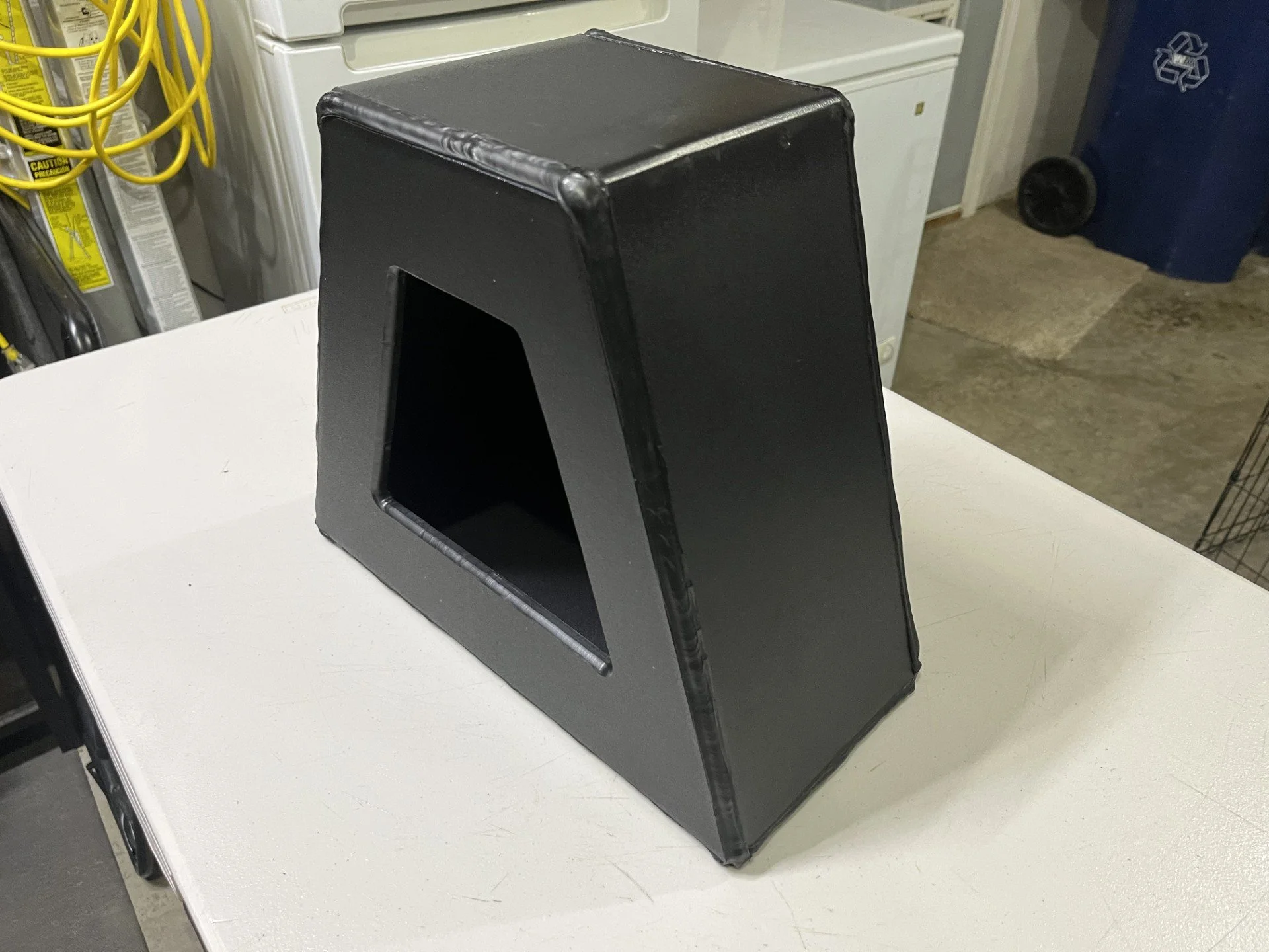 Downrigger riser mount fabricated and welded out of HDPE.