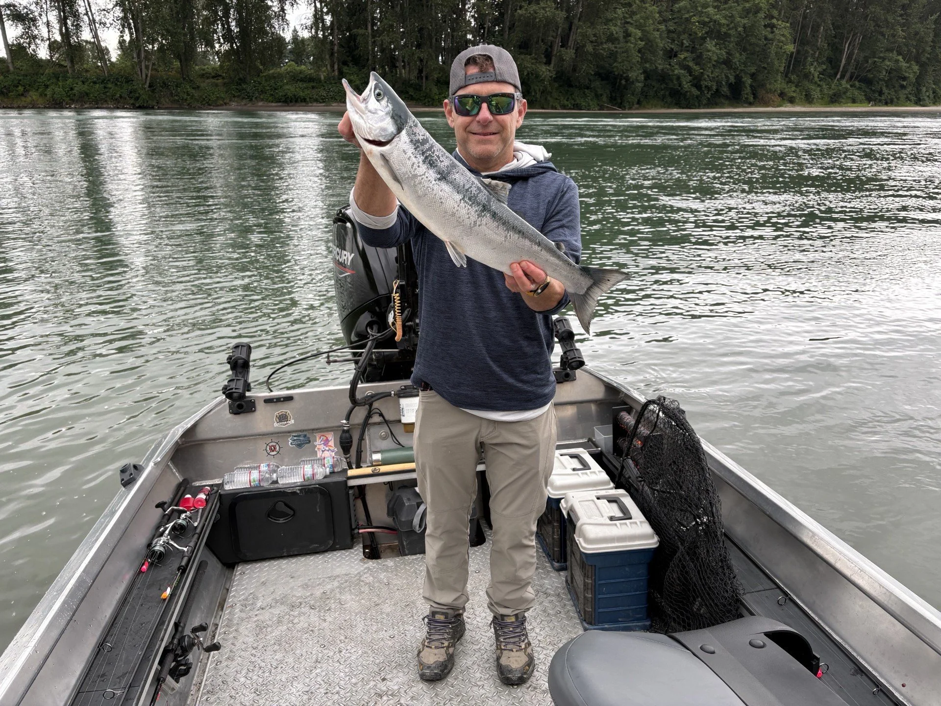 A good-sized sockeye off the Skagit River with local fishing guide, Wyman Guide Service.