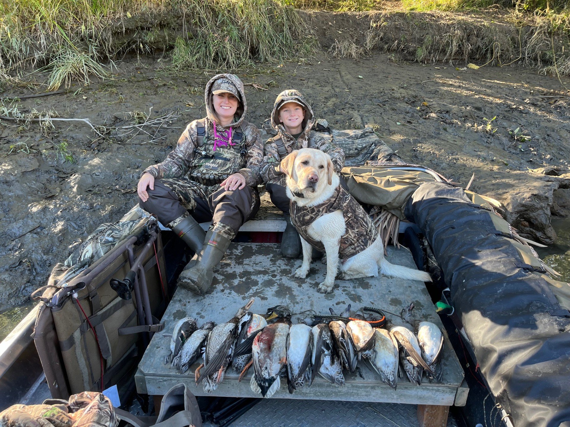 Wife and Son on a good waterfowl hunting trip on the Skagit River.  I hope all my guided duck hunting trips can be this good.