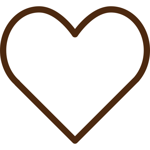 Black heart outlined in brown