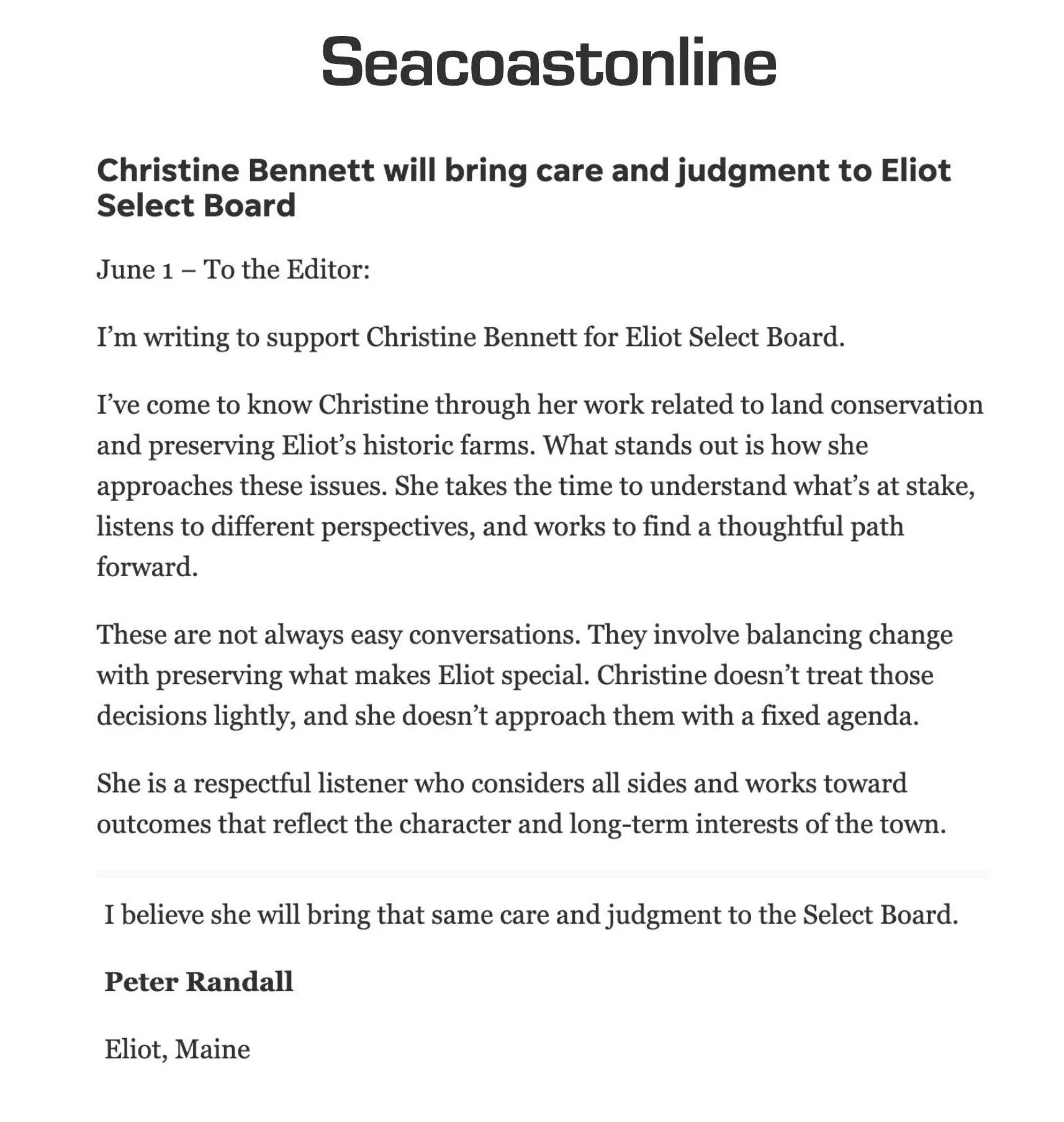 6/1/2026 - Letter to the Editor