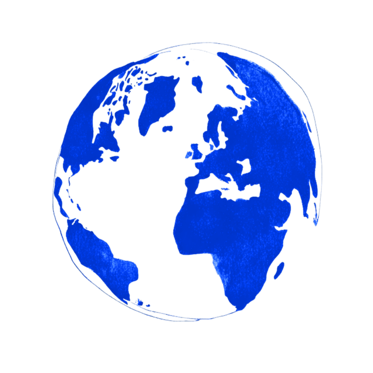 Digital illustration of Earth showing Europe, Africa, and the Americas in blue, with glowing lines representing continents and oceans.