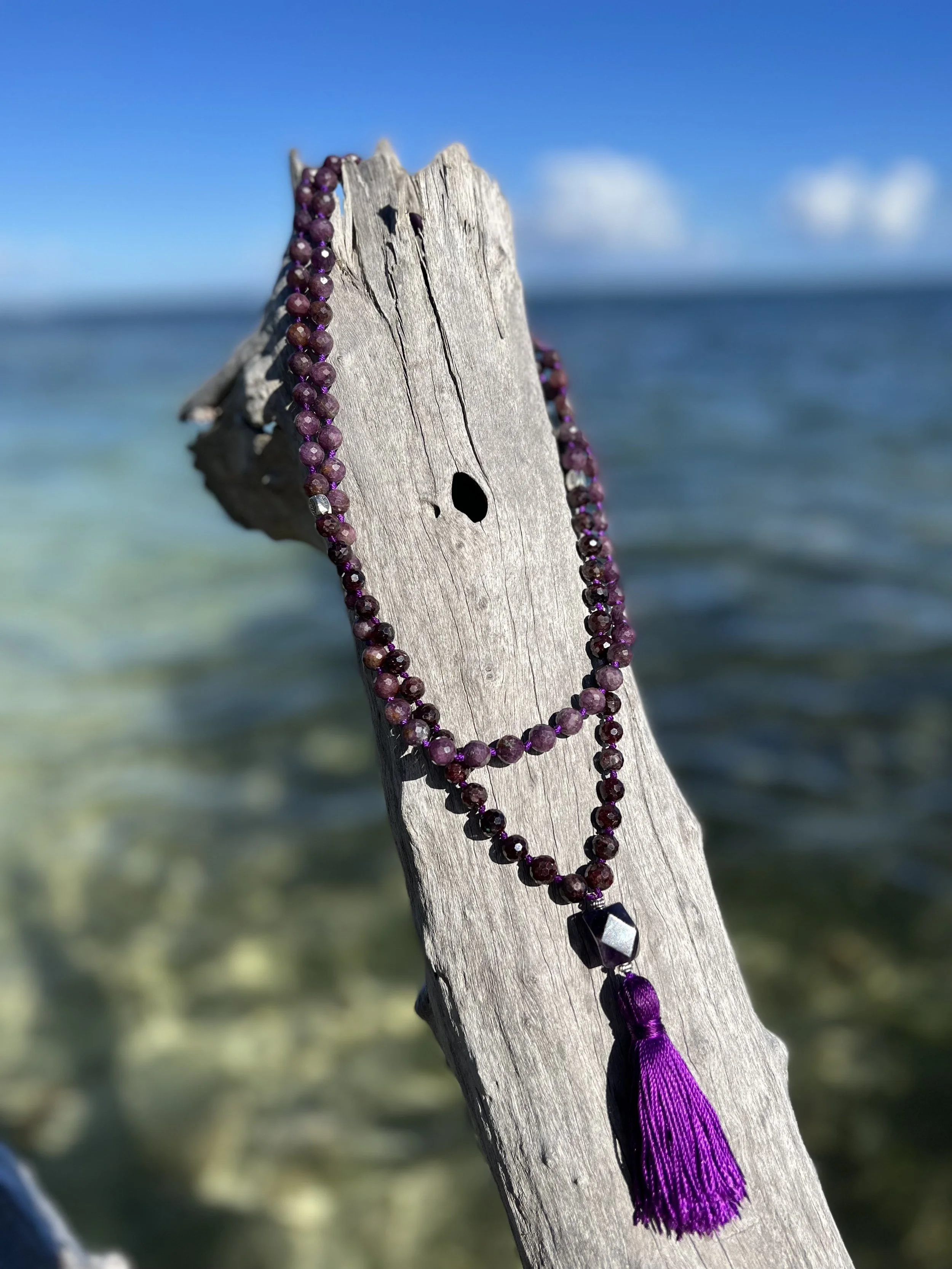 Faceted Ruby & Garnet Mala