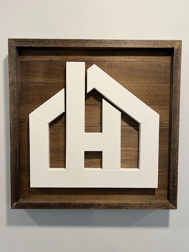 Handmade Wooden Sign - Custom Logo Art Piece | Company Symbol Sign | Handmade Stained Art | 