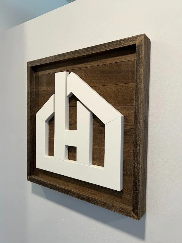 Handmade Wooden Sign - Custom Logo Art Piece | Company Symbol Sign | Handmade Stained Art | 