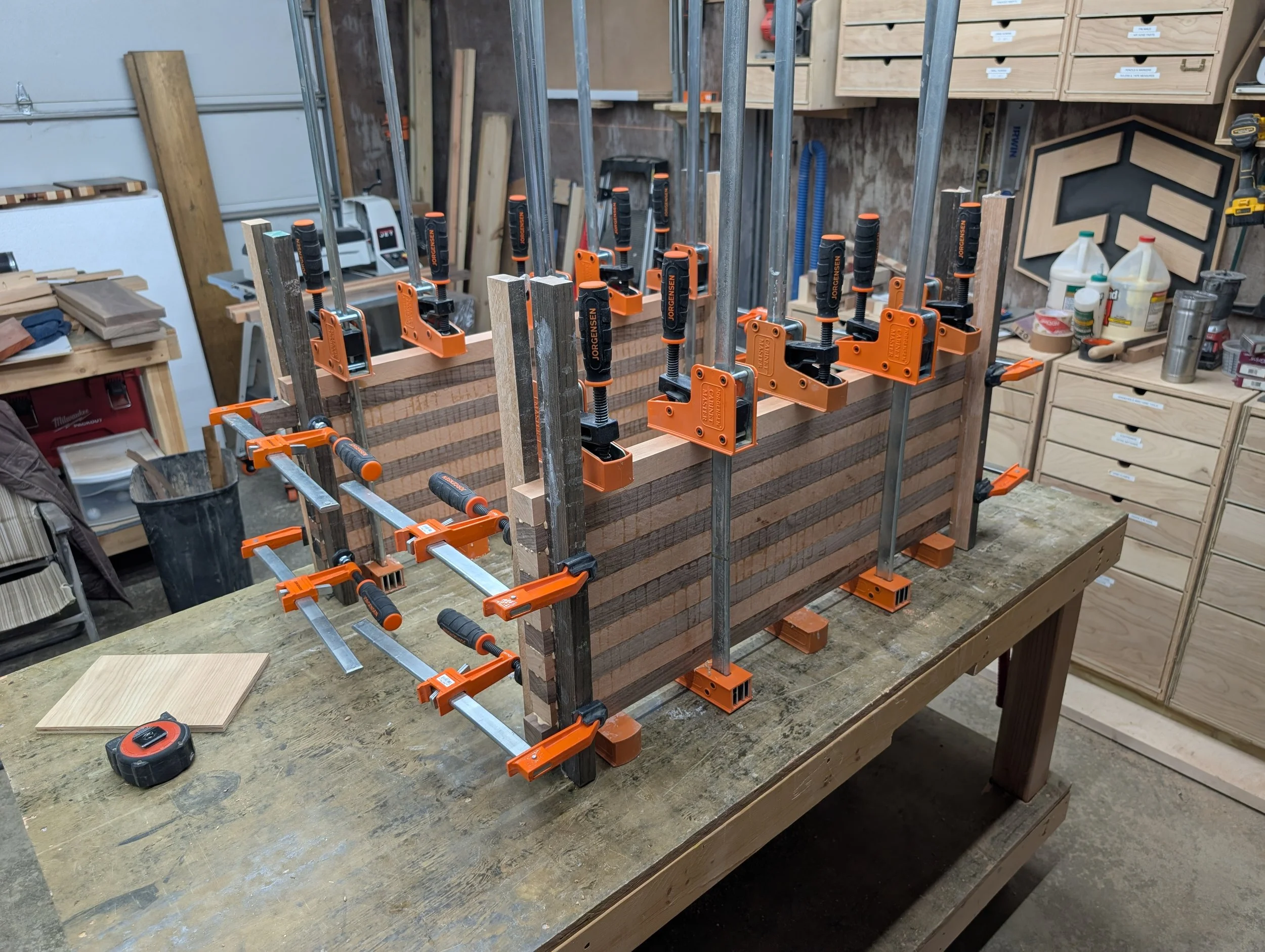 Cutting Board Blank Glue Up - Wood Panel | Parallel Clamps at Work