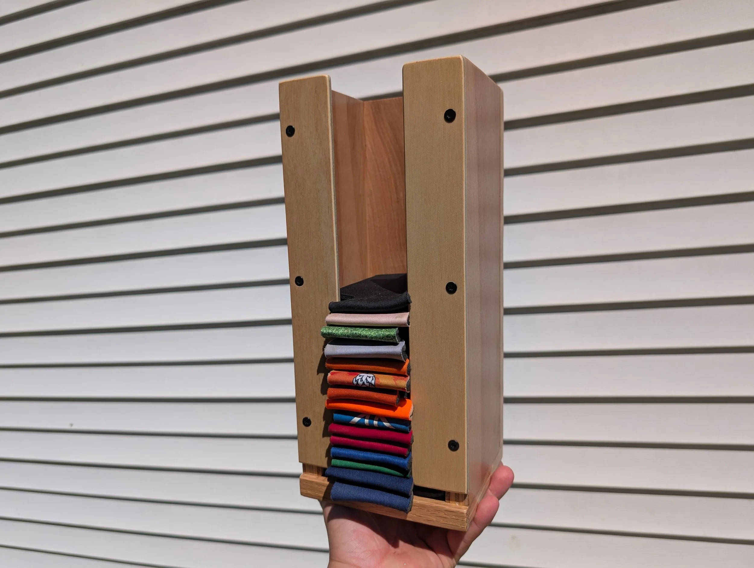 The Original Sleeve Stack

Wooden Can Cooler Dispenser | Beer Sleeve Holder | Garage Beer Organizer | Can Koozie Holder

Original size holds 35-40 can sleeves.