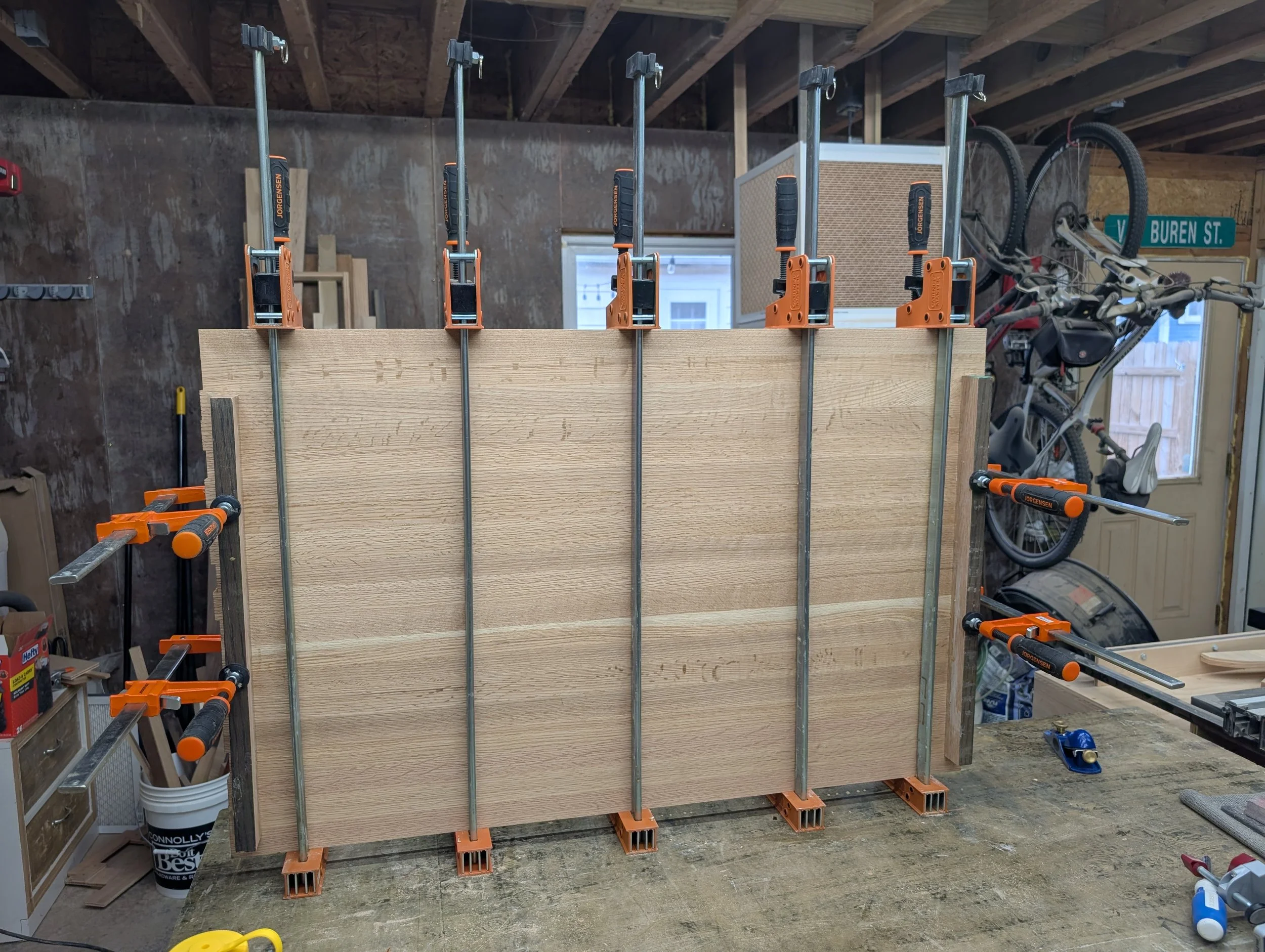 Large Butcherblock Glue-Up - Parallel Clamps at Work