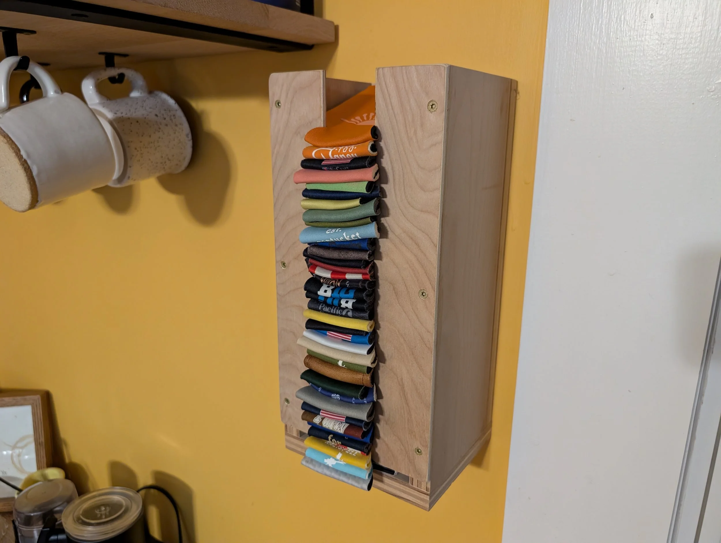 The Original Sleeve Stack

Wooden Can Cooler Dispenser | Beer Sleeve Holder | Garage Beer Organizer | Can Koozie Holder

Original size holds 35-40 can sleeves.