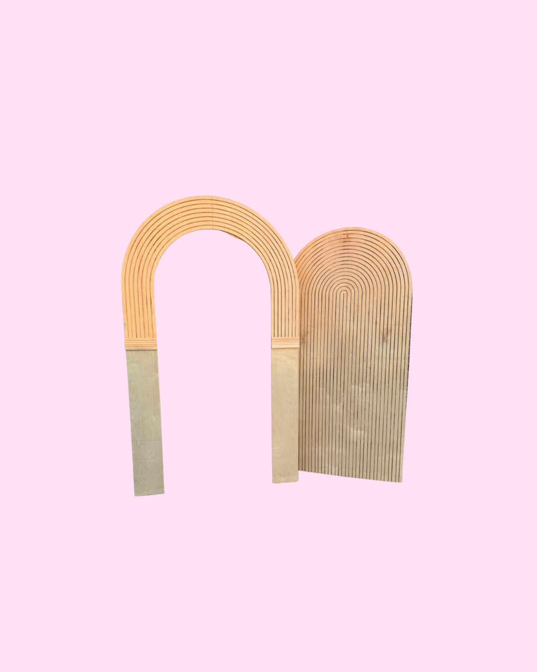 Ribbed Wooden Set of 2 Arches