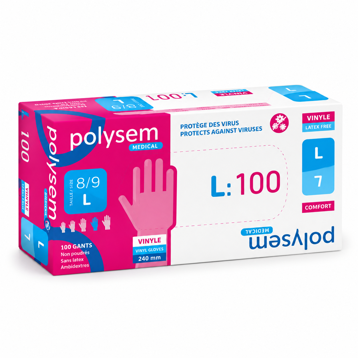Gants d’examen vinyle non stériles