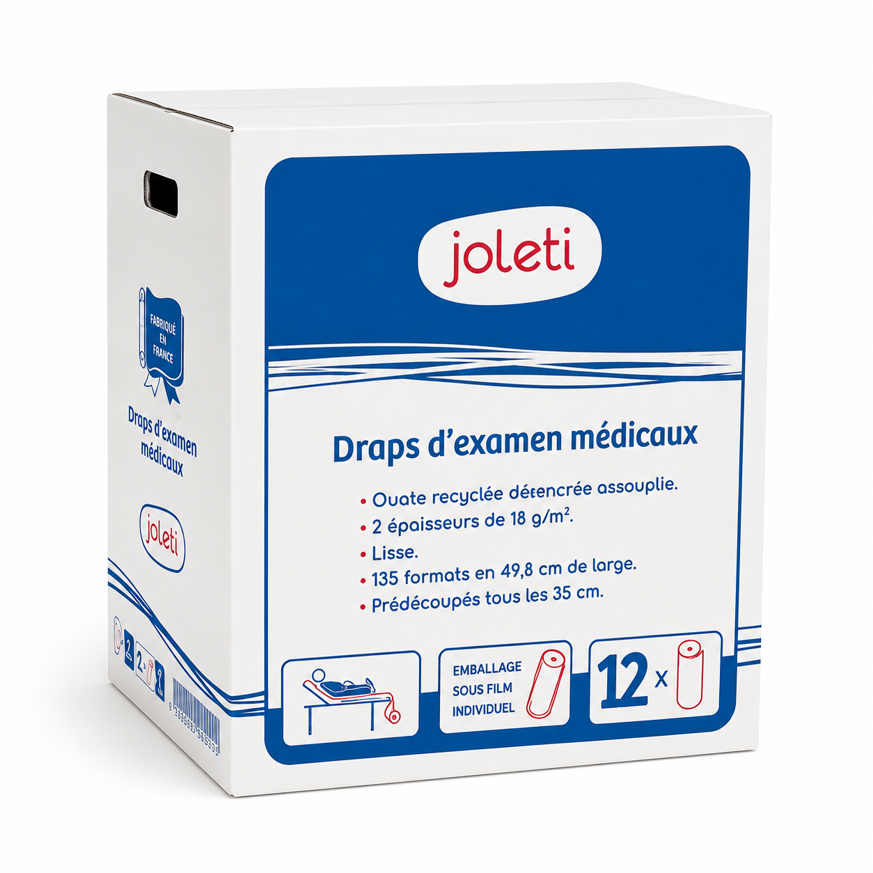 Drap d’examen en ouate recyclée 36 g/m² Joleti