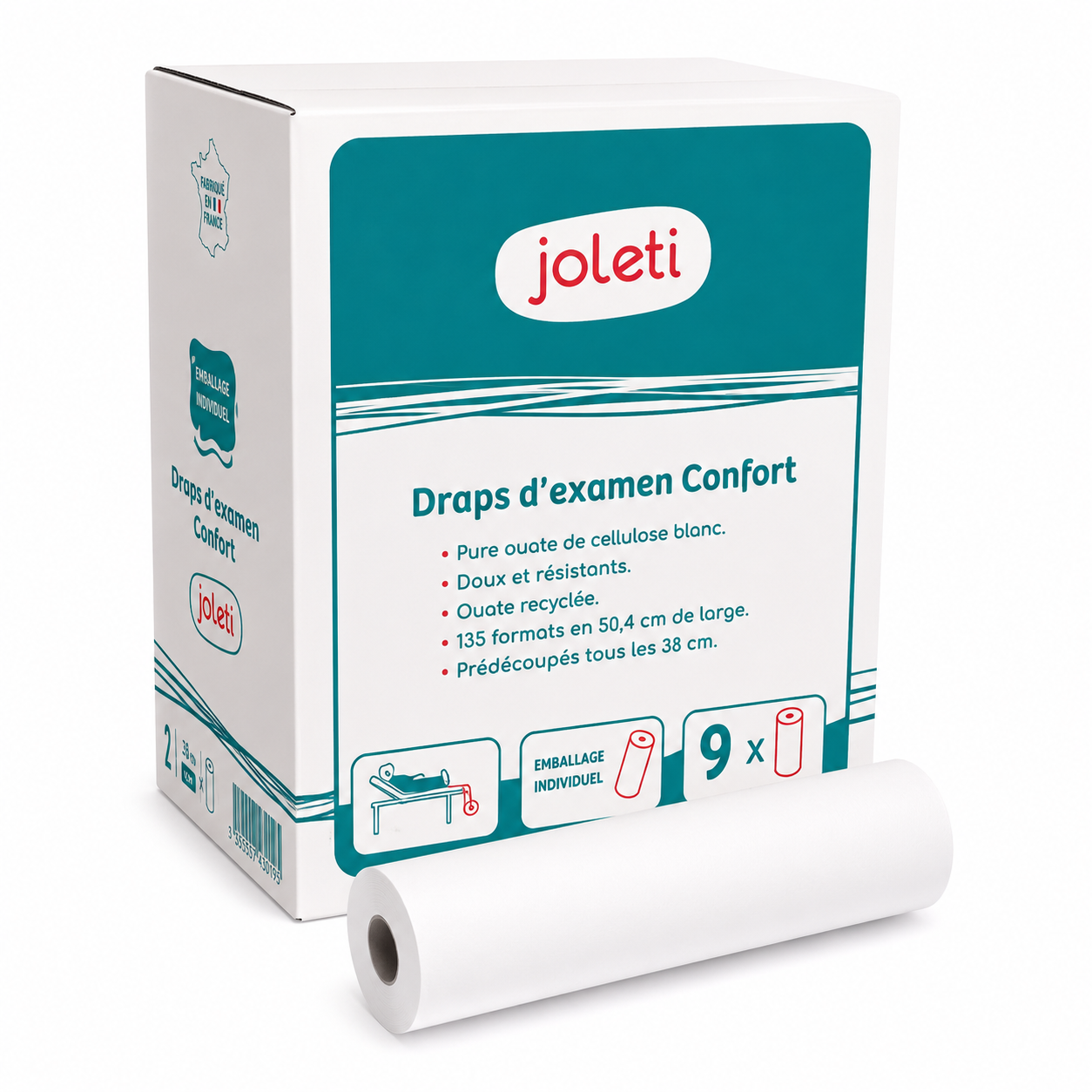 Drap d’examen gaufré collé Joleti