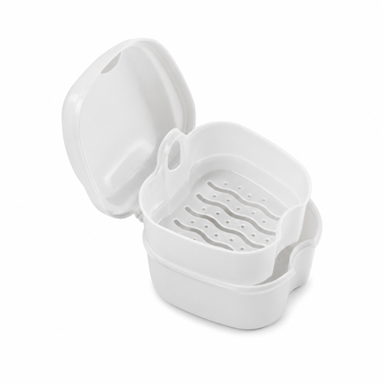 Boîte à dentier avec égouttoir