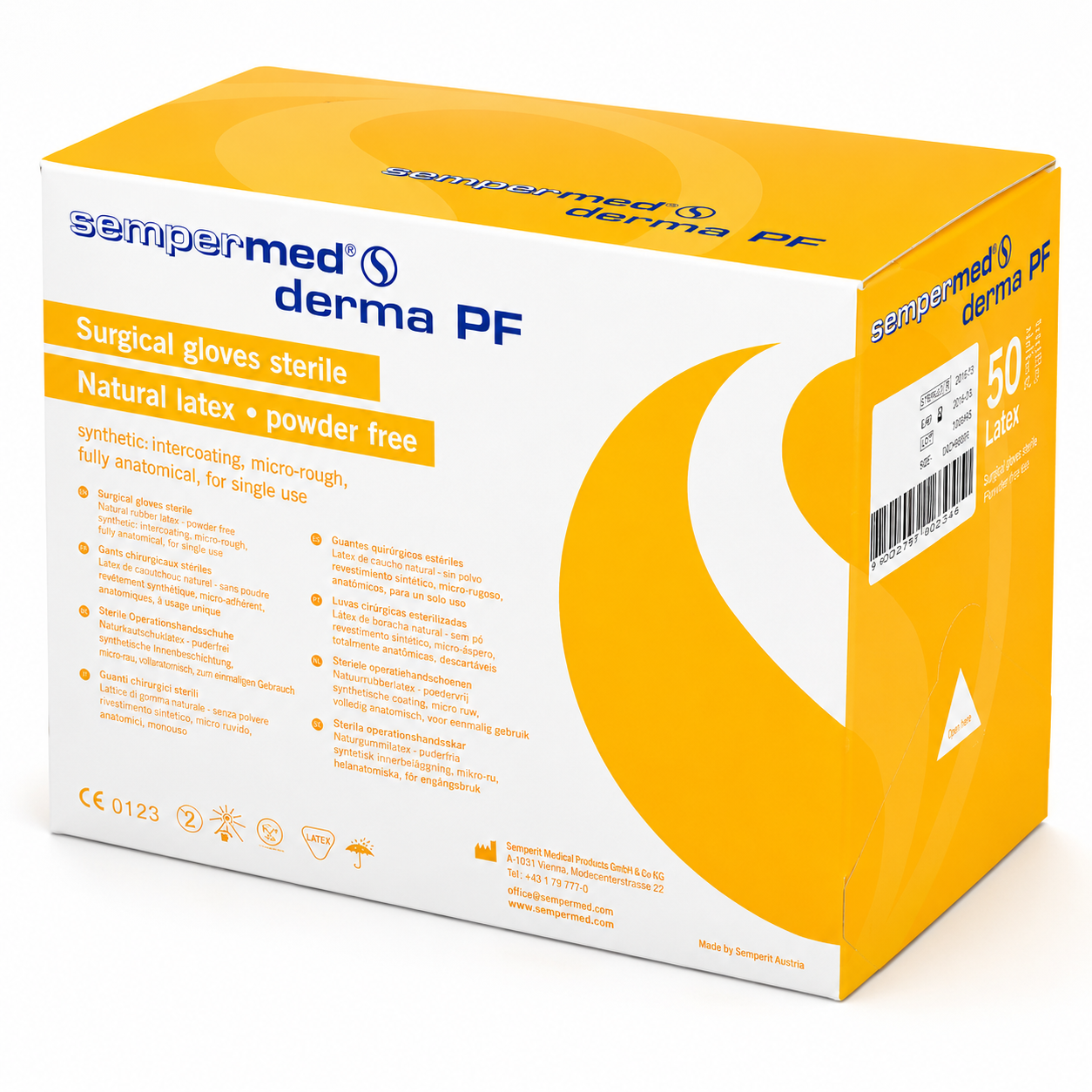 Gant latex Sempermed® derma PF non poudré stérile