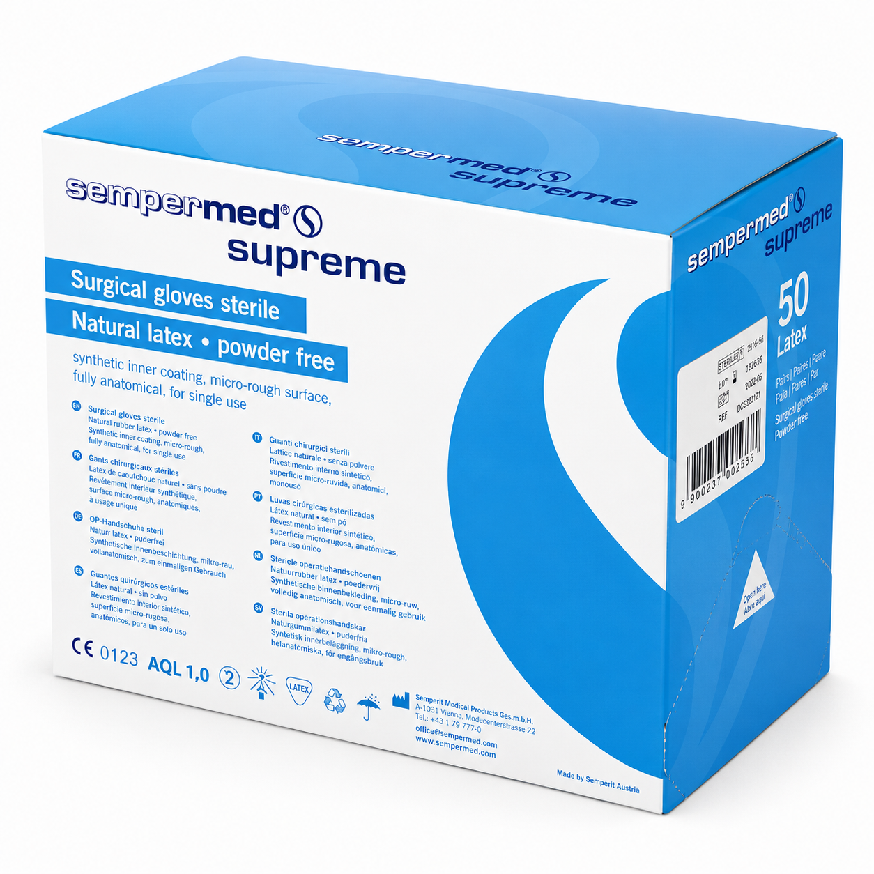 Gant latex Sempermed® supreme non poudré stérile