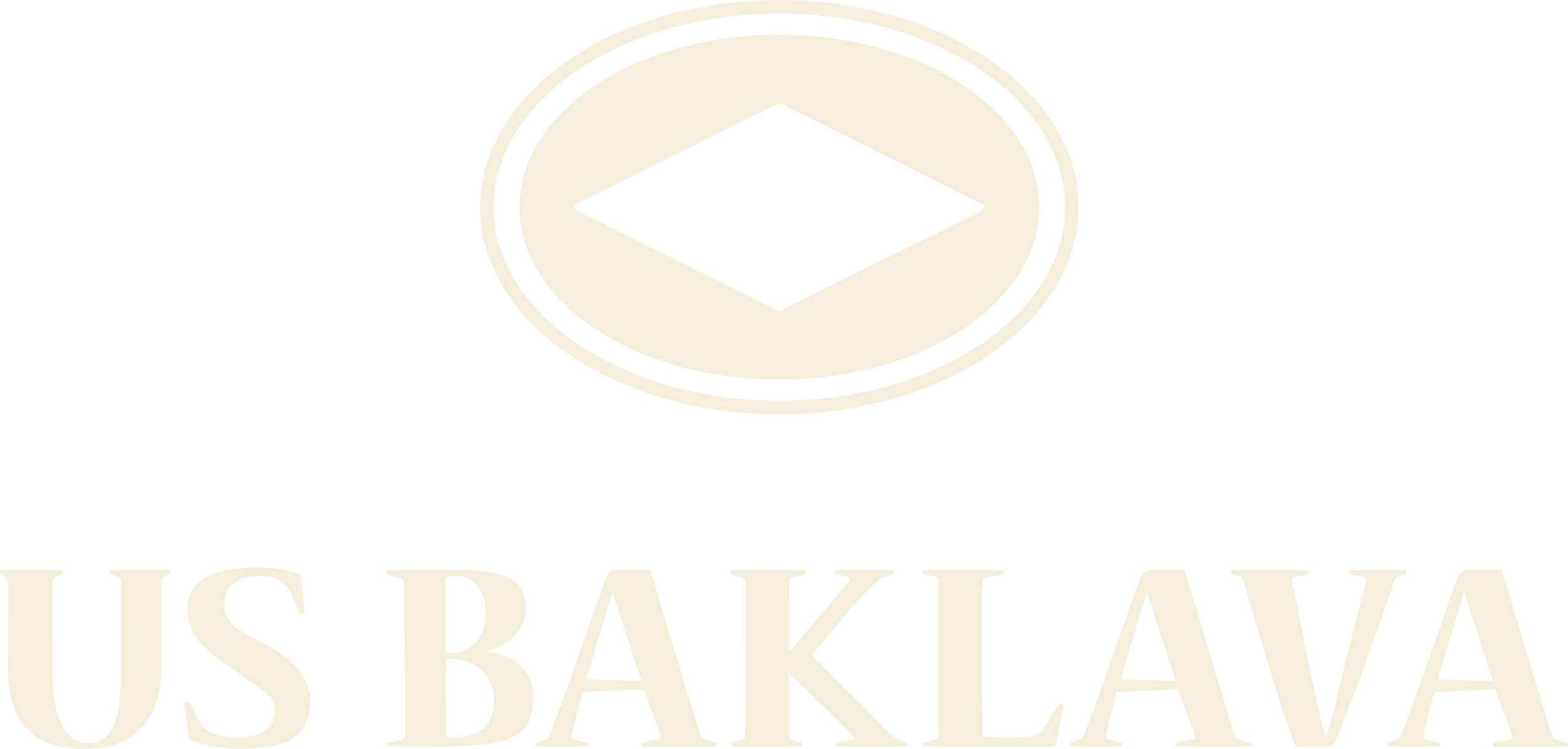Logo of US BAKLAVA with a circular emblem featuring a black diamond shape inside, above the text "US BAKLAVA" in bold capital letters.
