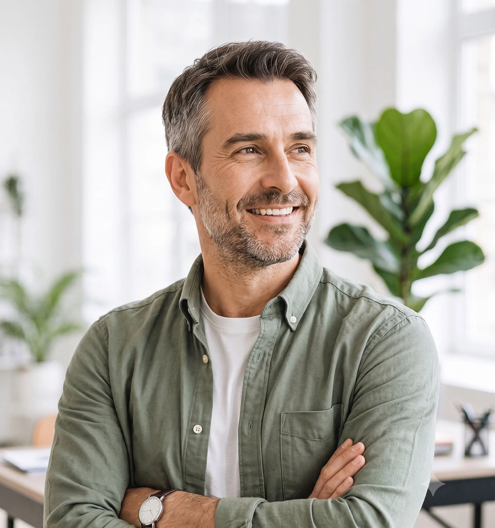 Service business owner meeting with a client