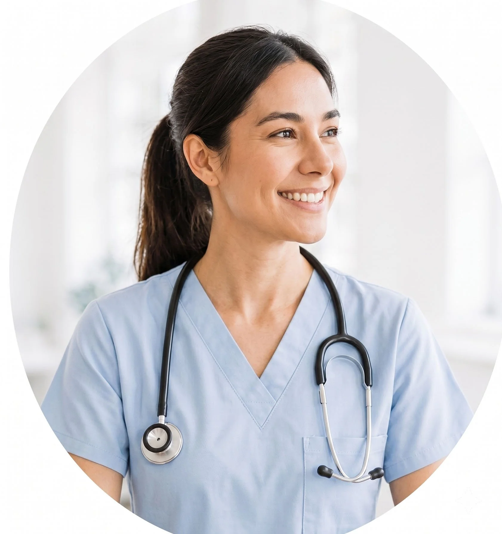 Healthcare professional working with a client