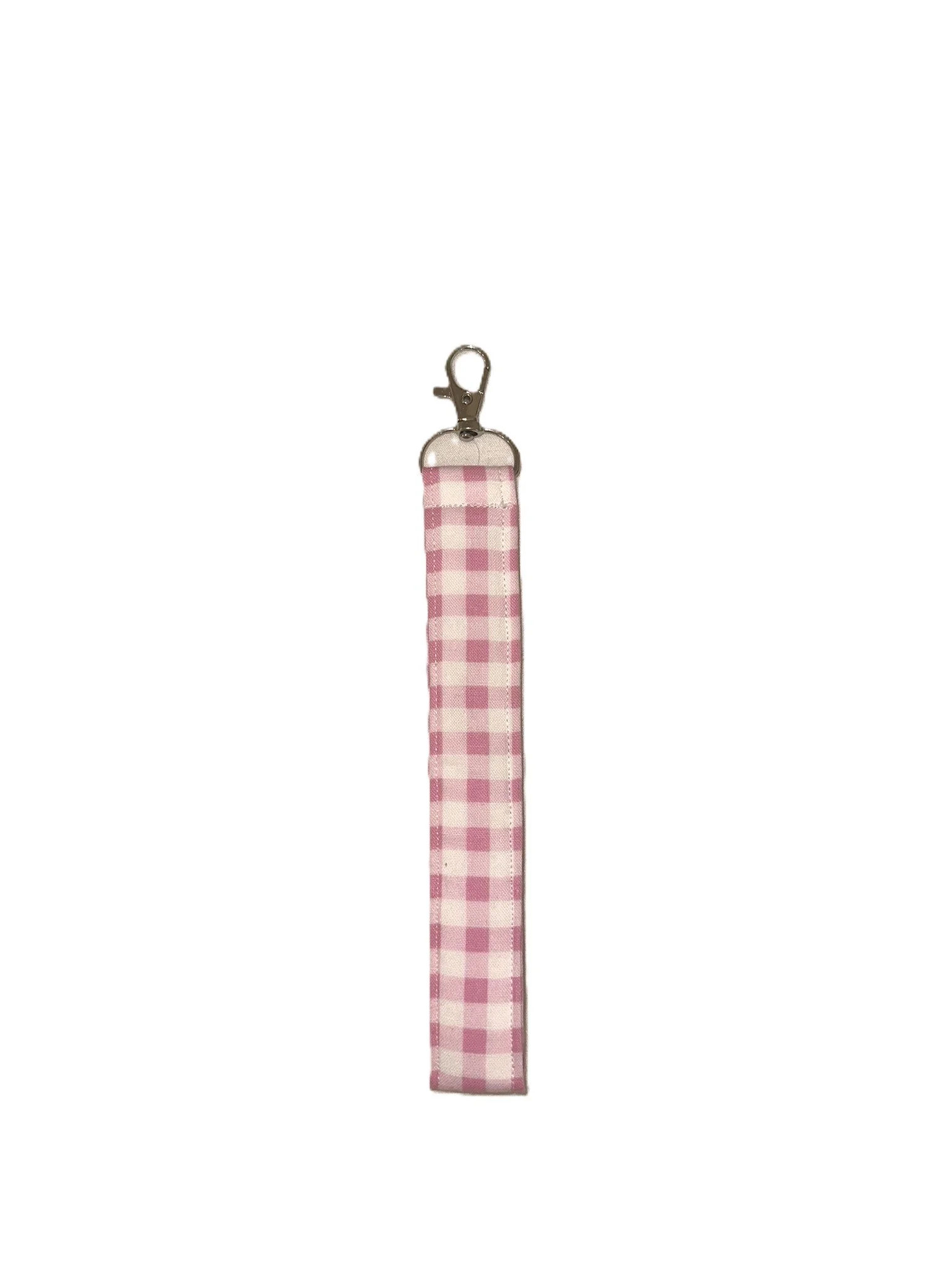 Pink Gingham Key Wristlet
