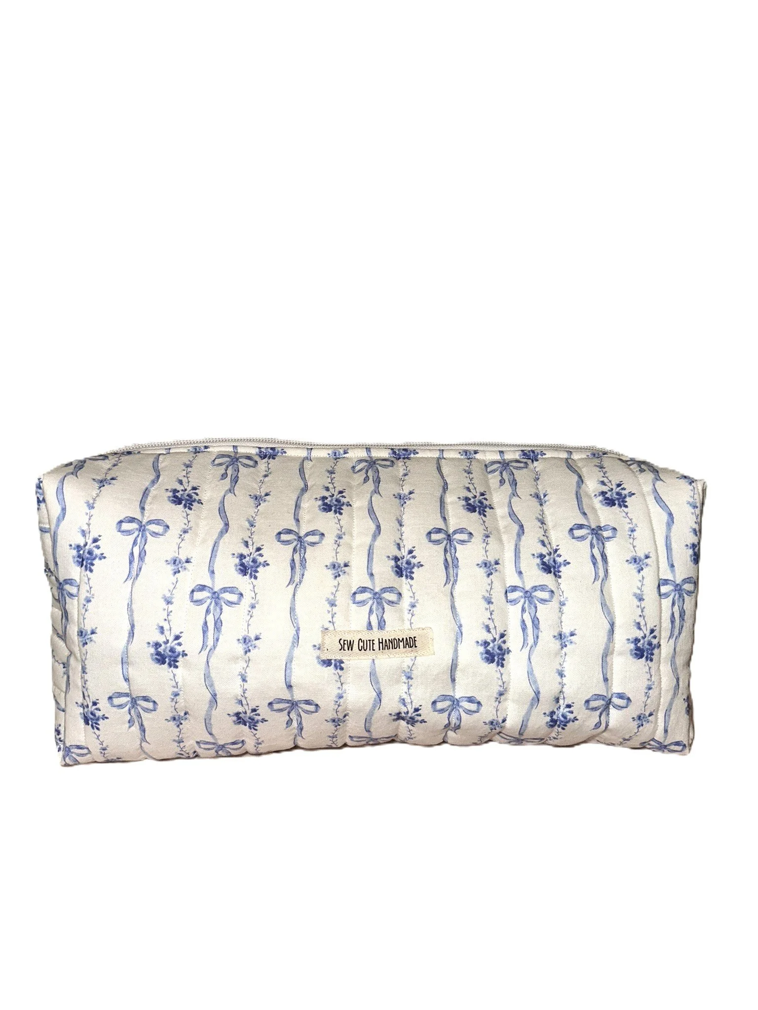 Floral quilted hair tool bag handmade cosmetic organizer for curling irons and brushes